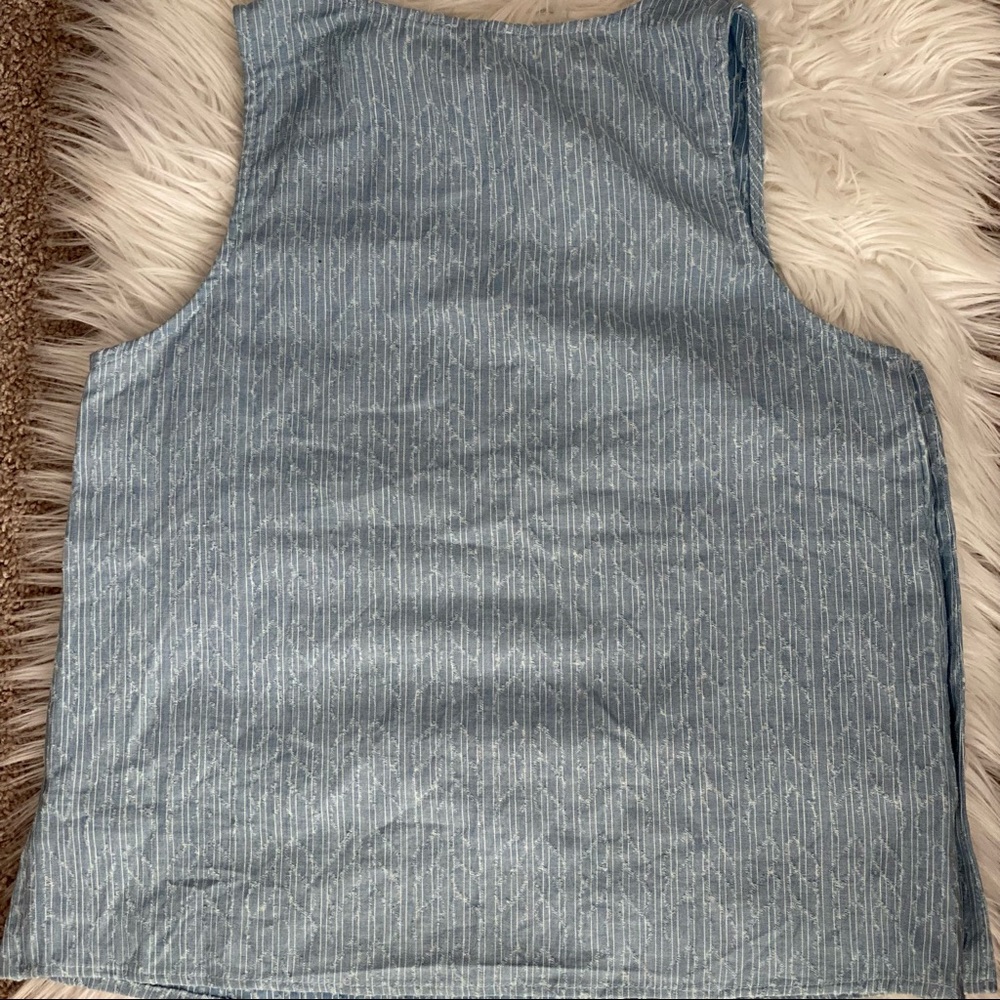 NWT hem & thread blue sleeveless top, Size Large - Picture 2 of 4